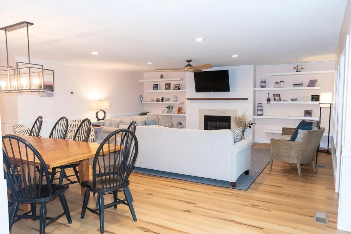 Large living room and dining table